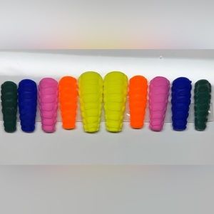Neon croc press on nails
